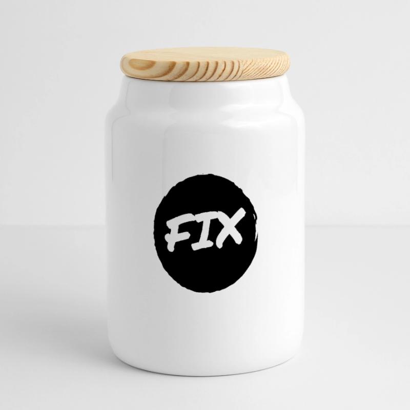 Fix - 100% secure, fix hoit Oida ;-) Panoramic Cookie Jar with Wooden Lid