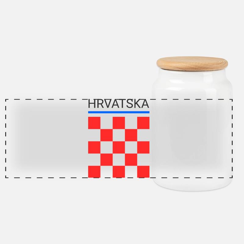 Hrvatska - Panorama Keksdose mit Holzdeckel - Weiß