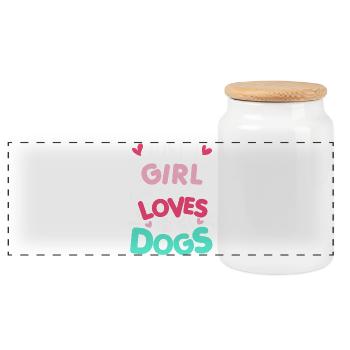 Juste une fille qui aime les chiens disant - Boîte à biscuits avec couvercle en bois - blanc - Devant