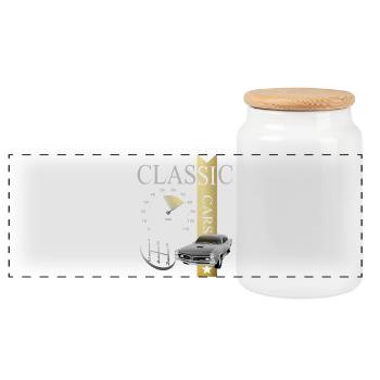 Automobile Classic Cars - Panorama Keksdose mit Holzdeckel - Weiß - Vorne