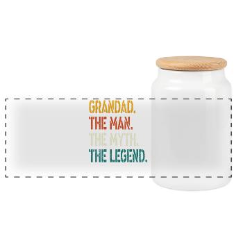 Opa der Mann der Mythos die Legende T Shirt - Panorama Keksdose mit Holzdeckel - Weiß - Vorne