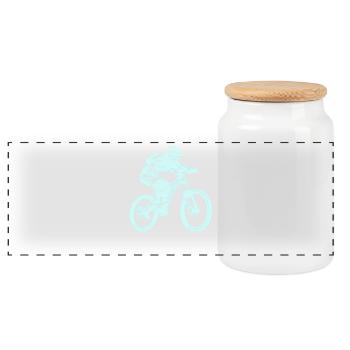 MTB Fahrrad - Panorama Keksdose mit Holzdeckel - Weiß - Vorne