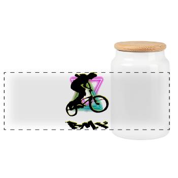 Vélo BMX - Boîte à biscuits avec couvercle en bois - blanc - Devant