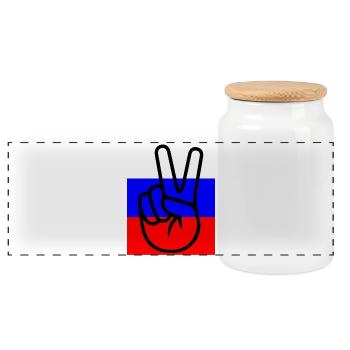 Frieden mit Russland - Panorama Keksdose mit Holzdeckel - Weiß - Vorne