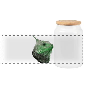 leguane, Leguankopf, beste reptilien kleidung - Panorama Keksdose mit Holzdeckel - Weiß - Vorne