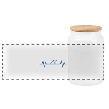 Heartbeat Mer - Boîte à biscuits avec couvercle en bois - blanc - Devant