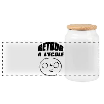Retour à l'école - Boîte à biscuits avec couvercle en bois - blanc - Devant
