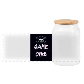 Game Over - Panorama Keksdose mit Holzdeckel - Weiß - Vorne