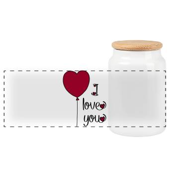 T-shirt pour les amoureux - Boîte à biscuits avec couvercle en bois - blanc - Devant