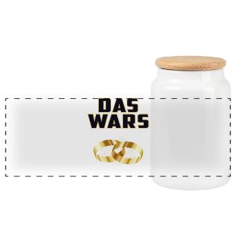 Das war´s wir Heiraten - Panorama Keksdose mit Holzdeckel - Weiß - Vorne