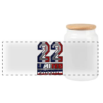 Frankreich Limited Edition 22 - Panorama Keksdose mit Holzdeckel - Weiß - Vorne