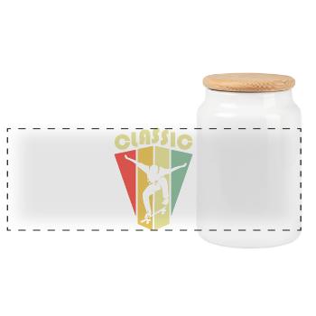 Classic Skateboarding Classic Retro Vintage Icon - Panoramic Cookie Jar with Wooden Lid - white - Front