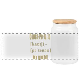 canapé pomme de terre en or - Boîte à biscuits avec couvercle en bois - blanc - Devant