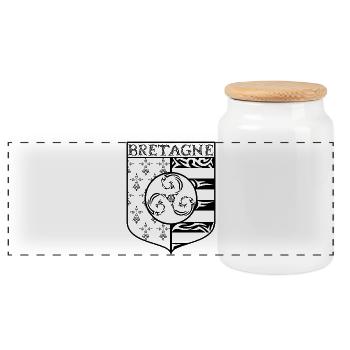 Bretagne Blason Gwenn Ha Du Tribal Triskèle - Boîte à biscuits avec couvercle en bois - blanc - Devant