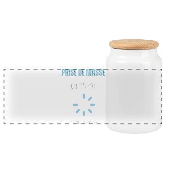 Prise de masse en cours - Boîte à biscuits avec couvercle en bois - blanc - Devant
