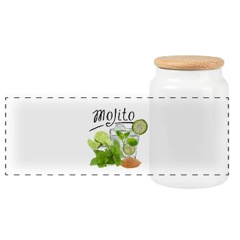 Mojito Drink ART - Panorama Keksdose mit Holzdeckel - Weiß - Vorne