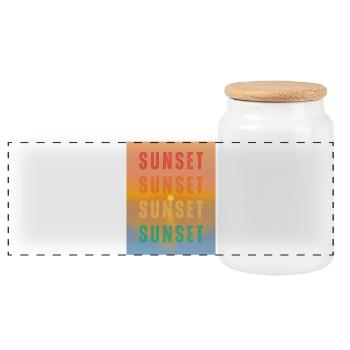Sunset Sunset Sunset Sunset - Summer Vibes - Panorama Keksdose mit Holzdeckel - Weiß - Vorne
