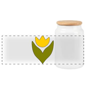 Flower, Yellow, Yellow Flower, Flowers, Tulip, Tulips, Blossom - Panoramic Cookie Jar with Wooden Lid - white - Front