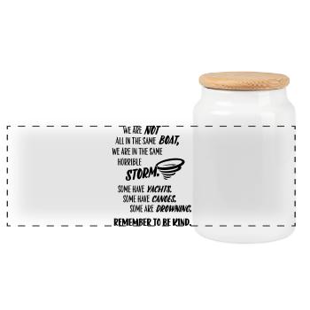 N'oubliez pas d'être gentil – humour du message - Boîte à biscuits avec couvercle en bois - blanc - Devant