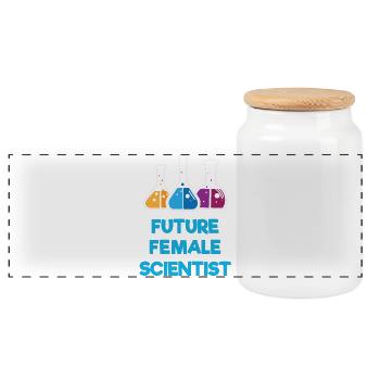 Futures femmes scientifiques - Boîte à biscuits avec couvercle en bois - blanc - Devant