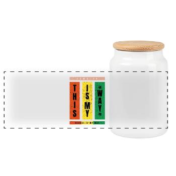 Le reggae est ma façon – TypoBlock - Boîte à biscuits avec couvercle en bois - blanc - Devant