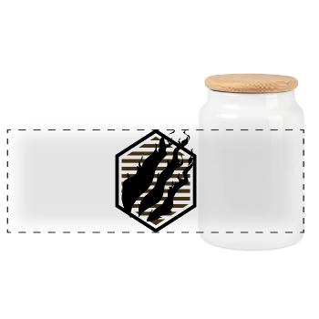 Fire Merch Edition Black - Panoramic Cookie Jar with Wooden Lid - white - Front