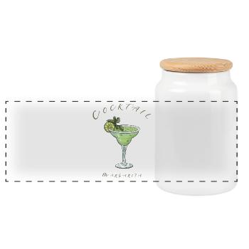 Cocktail Margarita - Panorama Keksdose mit Holzdeckel - Weiß - Vorne