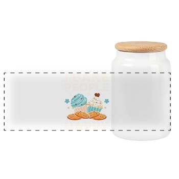 Je rends les gens heureux avec la pâtisserie - Boîte à biscuits avec couvercle en bois - blanc - Devant
