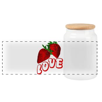 Les fraises juteuses aiment les fruits mûrs juteux - Boîte à biscuits avec couvercle en bois - blanc - Devant