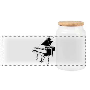 Wing 1 - Panoramic Cookie Jar with Wooden Lid - white - Front
