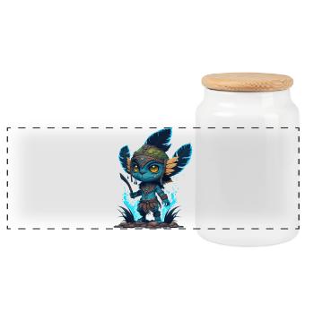 Avatar La Voie de l'Eau, mignon personnage, navi - Boîte à biscuits avec couvercle en bois - blanc - Devant