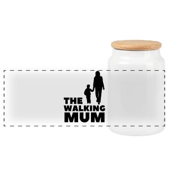 The Walking Mum - Panorama Keksdose mit Holzdeckel - Weiß - Vorne