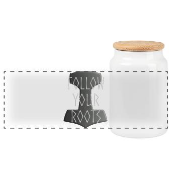Mjölnir Donar Hammer Thor - Suivez votre gris Roots - Boîte à biscuits avec couvercle en bois - blanc - Devant