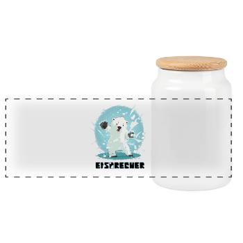 Eisbrecher - Panorama Keksdose mit Holzdeckel - Weiß - Vorne