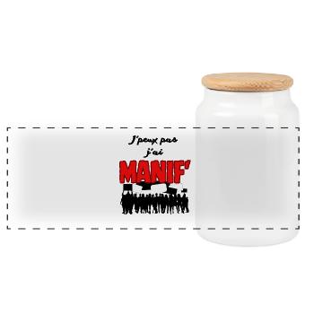 Manif - Boîte à biscuits avec couvercle en bois - blanc - Devant