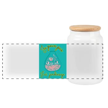 JE PEUX PAS,JARDINAGE,PRINTEMPS,JARDIN,JARDINIER - Boîte à biscuits avec couvercle en bois - blanc - Devant