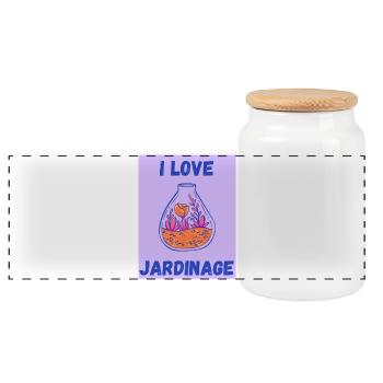 I LOVE,JARDINAGE,PRINTEMPS,HUMOUR,RETRAITE - Boîte à biscuits avec couvercle en bois - blanc - Devant