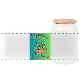 JE PEUX PAS,JARDINAGE,RETRAITE,PRINTEMPS,JARDIN - Boîte à biscuits avec couvercle en bois - blanc - Devant