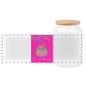 JE PEUX PAS,PRINTEMPS,JARDINAGE,RETRAITE,PRINTEMPS - Boîte à biscuits avec couvercle en bois - blanc - Devant