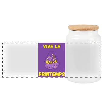 PRINTEMPS,JARDINAGE,RETRAITE,PRINTEMPS,JARDIN - Boîte à biscuits avec couvercle en bois - blanc - Devant
