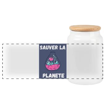 PLANETE. NATURE. JARDIN. ARBRE. FLEUR. PRINTEMPS - Boîte à biscuits avec couvercle en bois - blanc - Devant