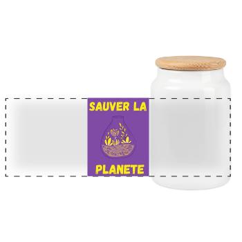 PLANETE. JOUR DE LA TERRE. ECOLOGIE. PLANETE. BIO - Boîte à biscuits avec couvercle en bois - blanc - Devant
