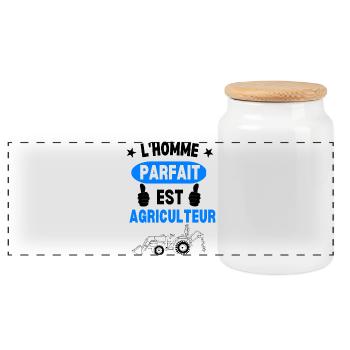 Homme Parfait Agriculteur - Boîte à biscuits avec couvercle en bois - blanc - Devant