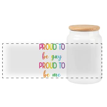 Pride Month - Stolz darauf, schwul zu sein, stolz darauf, ich zu sein - Panorama Keksdose mit Holzdeckel - Weiß - Vorne