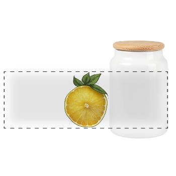 Lemonslice - Panoramic Cookie Jar with Wooden Lid - white - Front