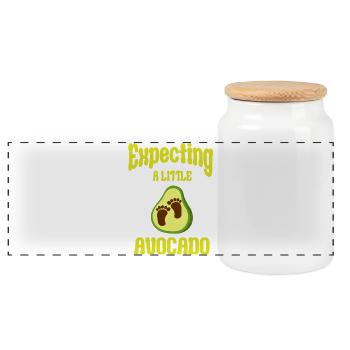 lawyer, humorous lawyer, avocado, baby avocado - Panoramic Cookie Jar with Wooden Lid - white - Front