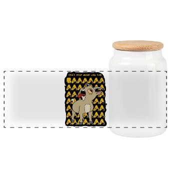 Can't stop doing like this - Panoramic Cookie Jar with Wooden Lid - white - Front