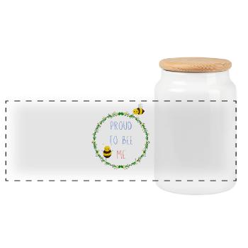 proud to bee me - Panorama Keksdose mit Holzdeckel - Weiß - Vorne