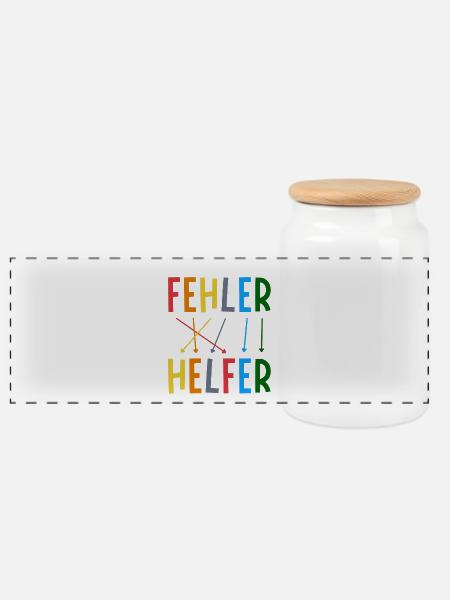 Fehler sind bunte Helfer Schriftzug mehrfarbig - Panorama Keksdose mit Holzdeckel - Weiß