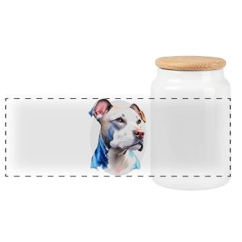 Personnel - Boîte à biscuits avec couvercle en bois - blanc - Devant